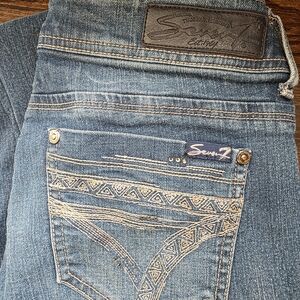 Seven7 Women's Denim Jeans with Intricate Stitching